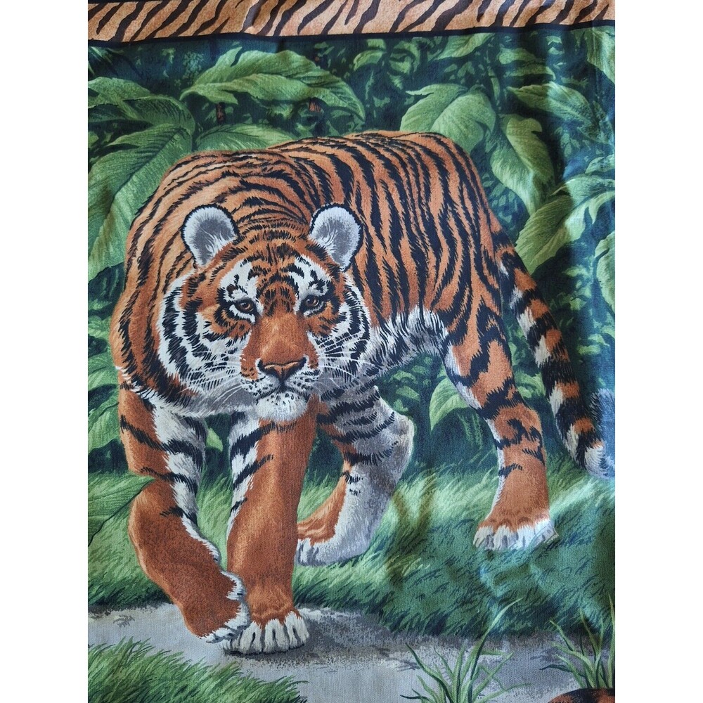 3 Tigers In Jungle Mural Cranston Print Works Co. Fabric 43" Wide X 68" Long